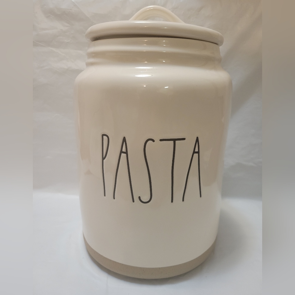 Rae Dunn PASTA Ceramic Container with Tan Base NWOT
